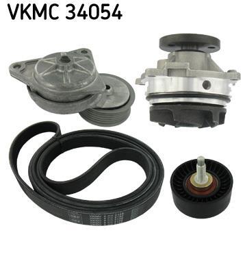 Pompe à eau+Jeu de courroie trapézoïdale à nervures (Pompe à eau et courroie accessoires) SKF ref. VKMC 34054